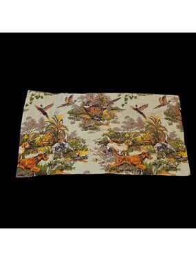 Vintage Hunting Dogs Pheasant Pillowcase 18x34 Bird Dog Cabin Lodge Rustic